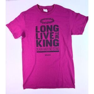 Kerusso Long Live The King Christian Graphic T-Shirt Maroon Red Small Delta Pro